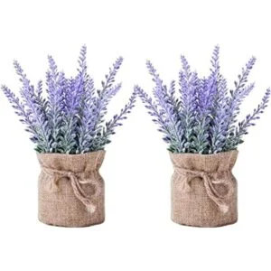 YAPASPT Paquete de 2 flores pequeñas de arpillera de