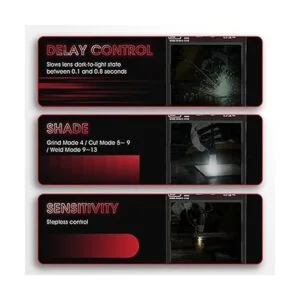 YESWELDER Casco de soldadura plateado con visión lateral_6