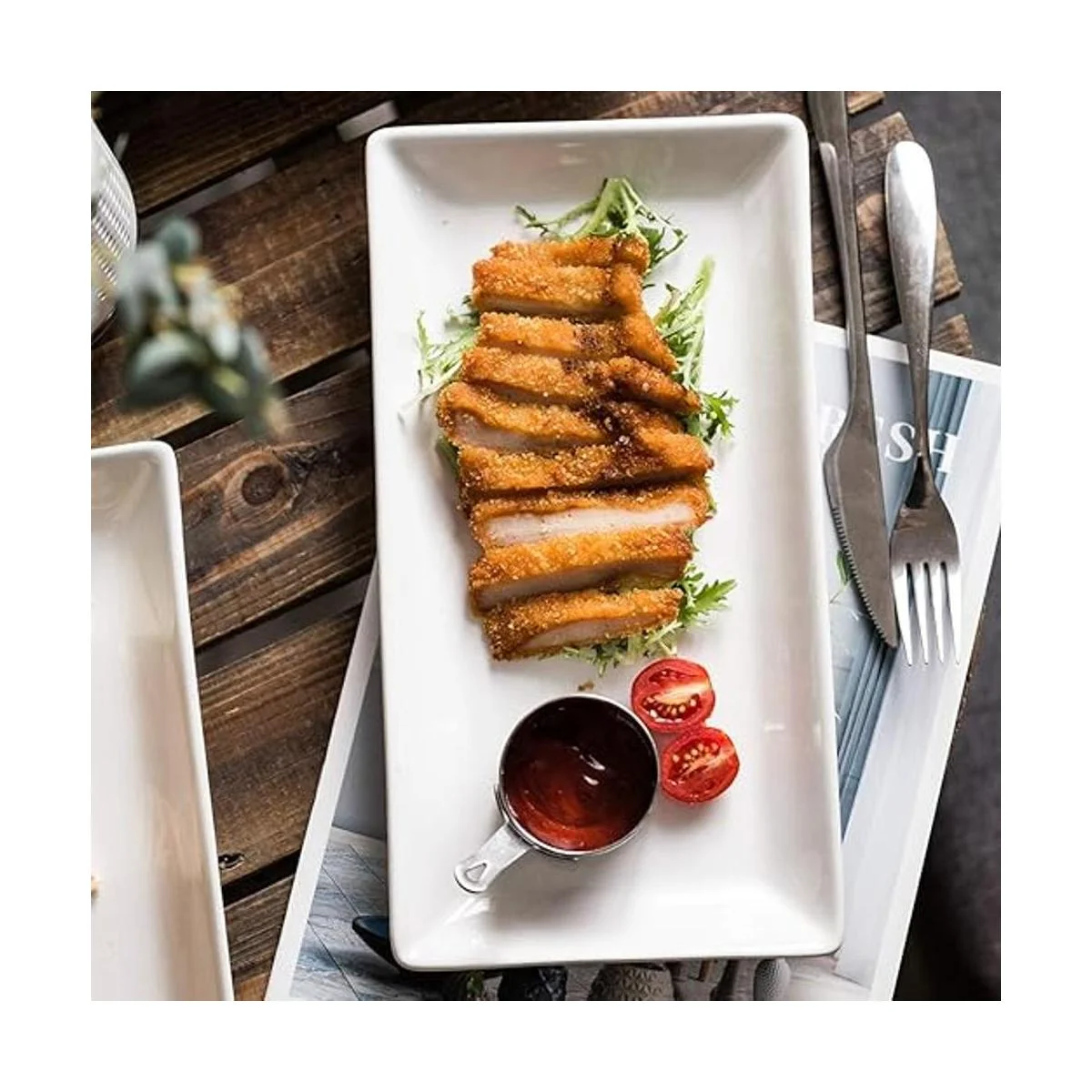 YHOSSEUN Platos de porcelana para servir bandejas_6