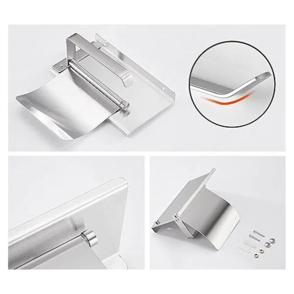 YEAVS Soporte de papel higiénico con estante para teléfono
