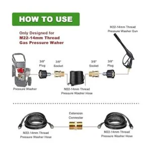 YAMATIC Manguera de lavado a presión de 3200 libras por_2