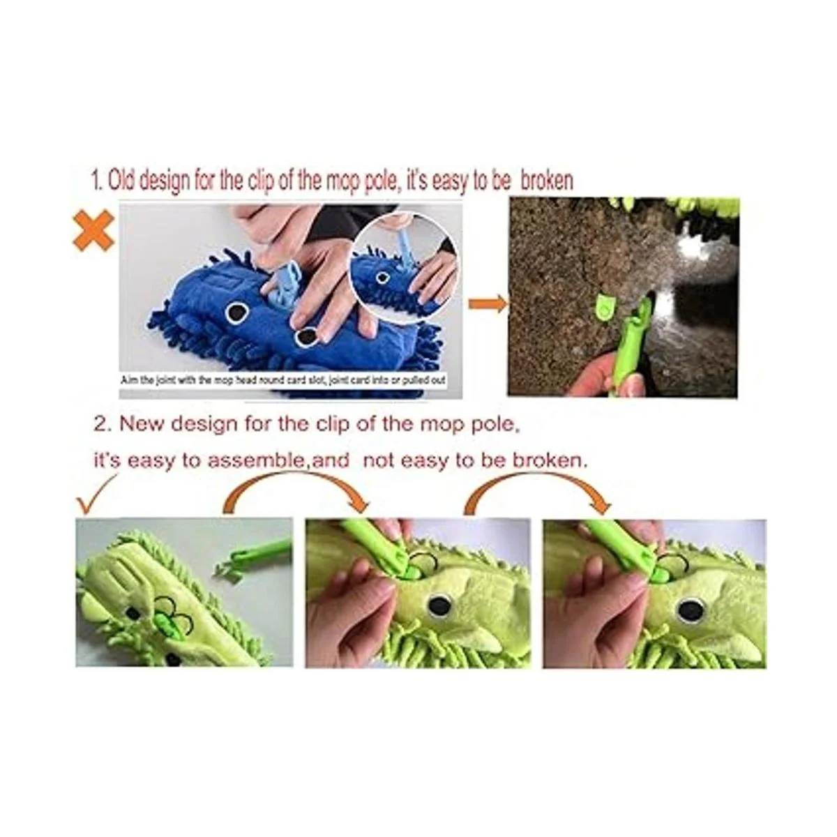 Xifando Mini fregona de microfibra de chenilla de dibujos