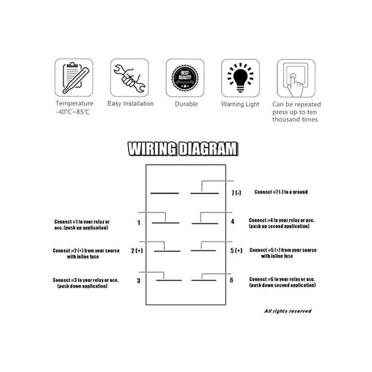 Xislet Interruptor basculante de 7 pines de repuesto para_3