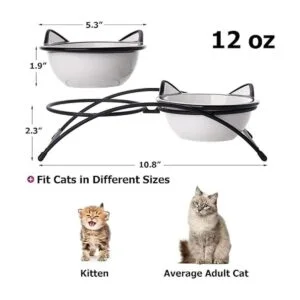 Y YHY Juego de cuencos de comida para gatos cuencos_2