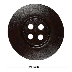 YAKA 30 botones redondos de madera de color marrón 4_2