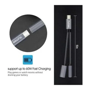 Xumee Adaptador de auriculares y cargador USB tipo C a_5
