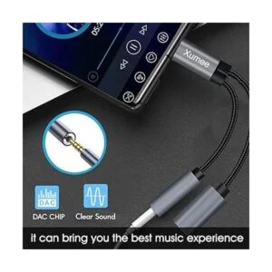 Xumee Adaptador de auriculares y cargador USB tipo C a_4