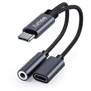 Xumee Adaptador de auriculares y cargador USB tipo C a_1