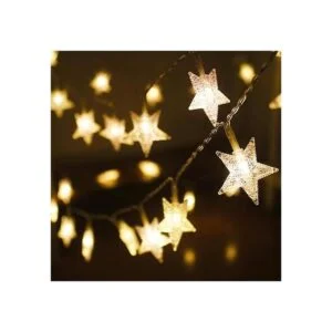 Xingpold Guirnalda de luces de estrella 50 LED de 8