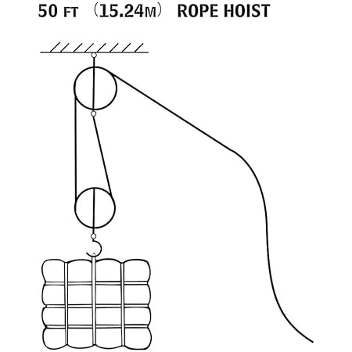 XSTRAP Polipasto para cuerda de 50 pies 2000 libras de_4
