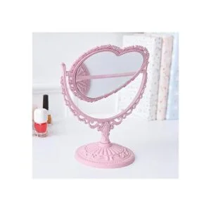 XPXKJ 7Inch Heart Shaped Mirror Tabletop Vanity Makeup