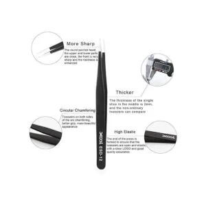 XOOL ESD Juego de pinzas de precisión antiestáticas no