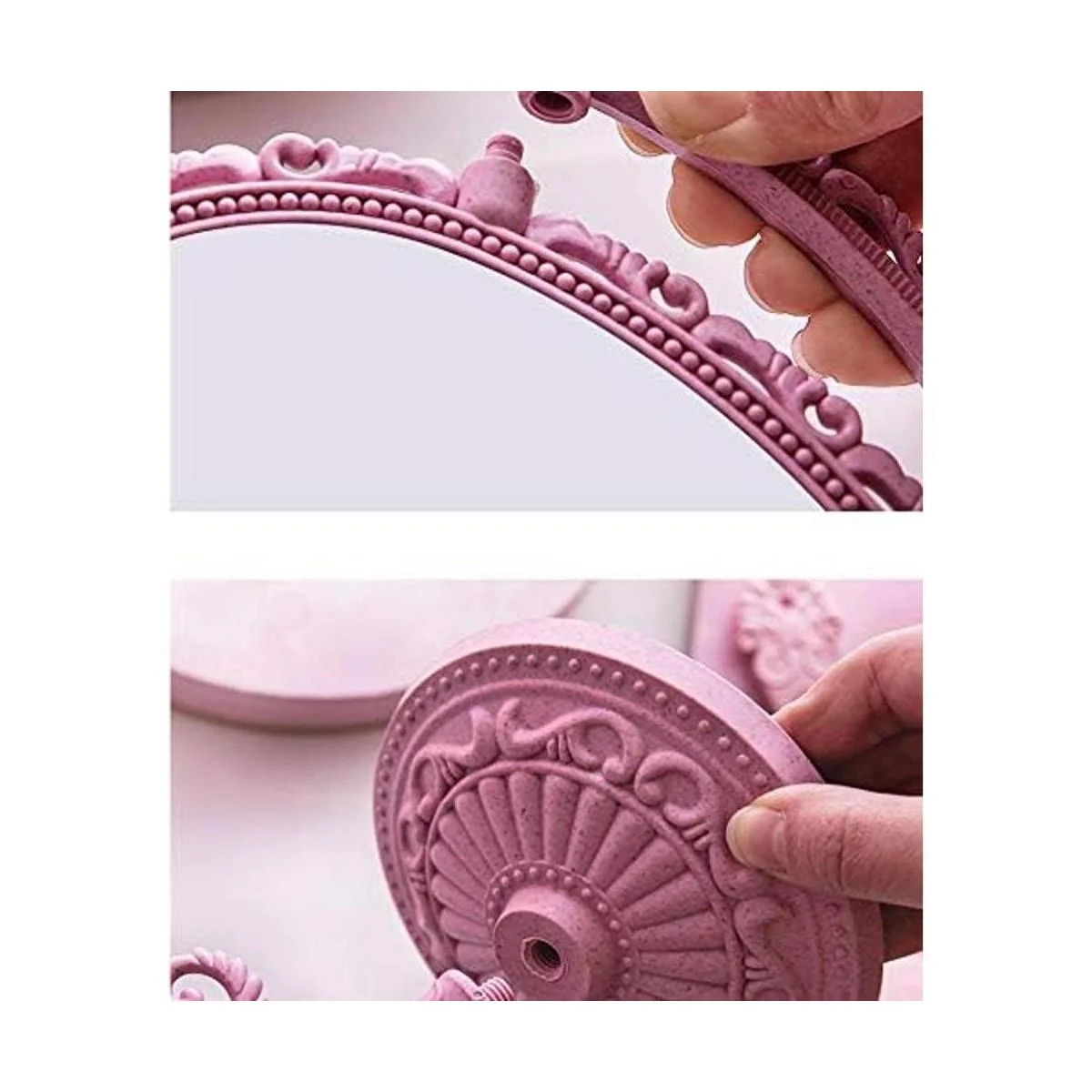 XPXKJ 7Inch Heart Shaped Mirror Tabletop Vanity Makeup