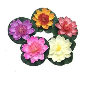 XIZHI 5 unidades de flores de loto artificiales flotantes_3