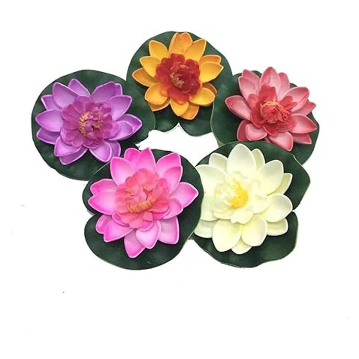 XIZHI 5 unidades de flores de loto artificiales flotantes_3