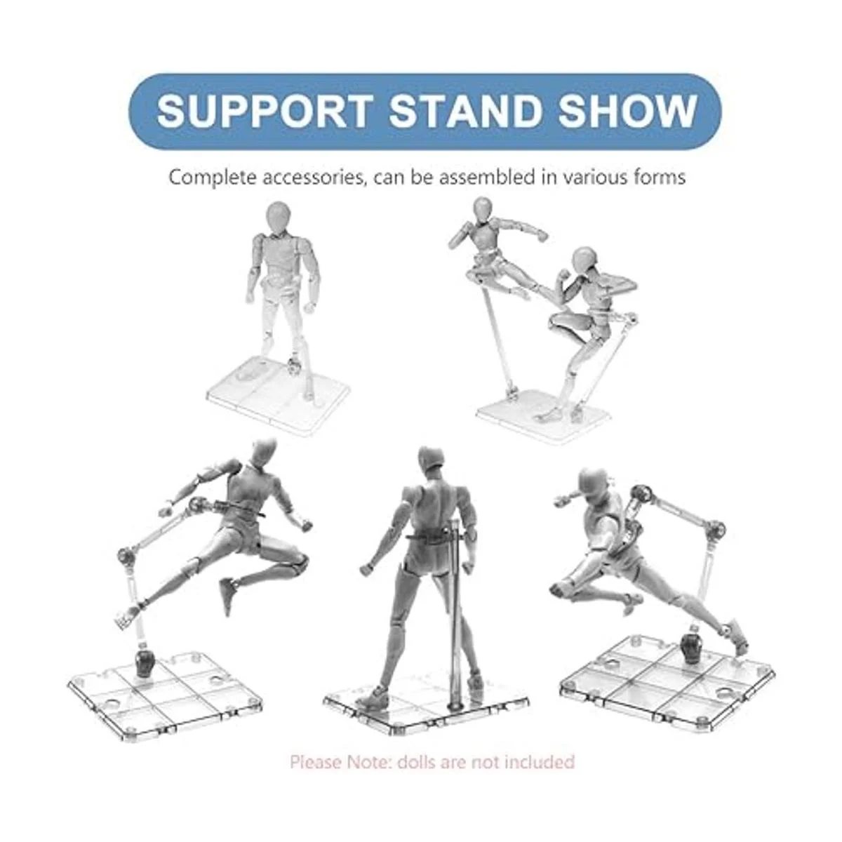 XISTEST Soporte para figura de acción 8 piezas de montaje
