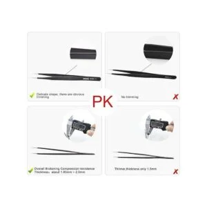 XOOL ESD Juego de pinzas de precisión antiestáticas no