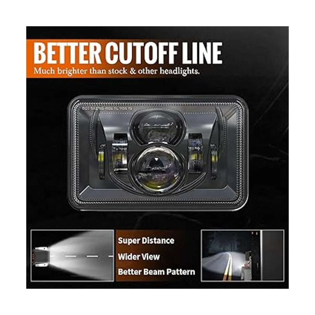 XPCTD 4 faros delanteros LED de 4 x 6 pulgadas 60 W_2