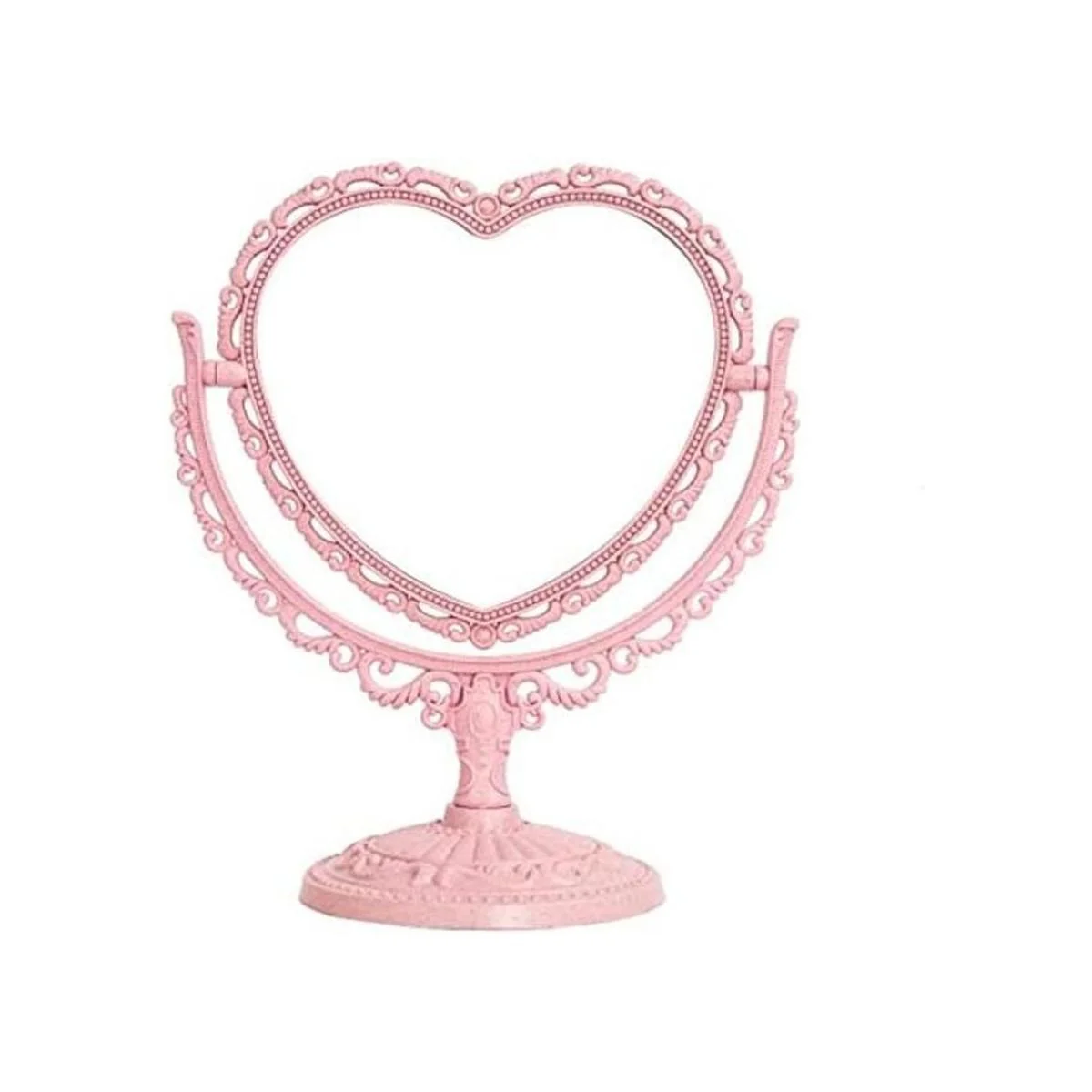 XPXKJ 7Inch Heart Shaped Mirror Tabletop Vanity Makeup