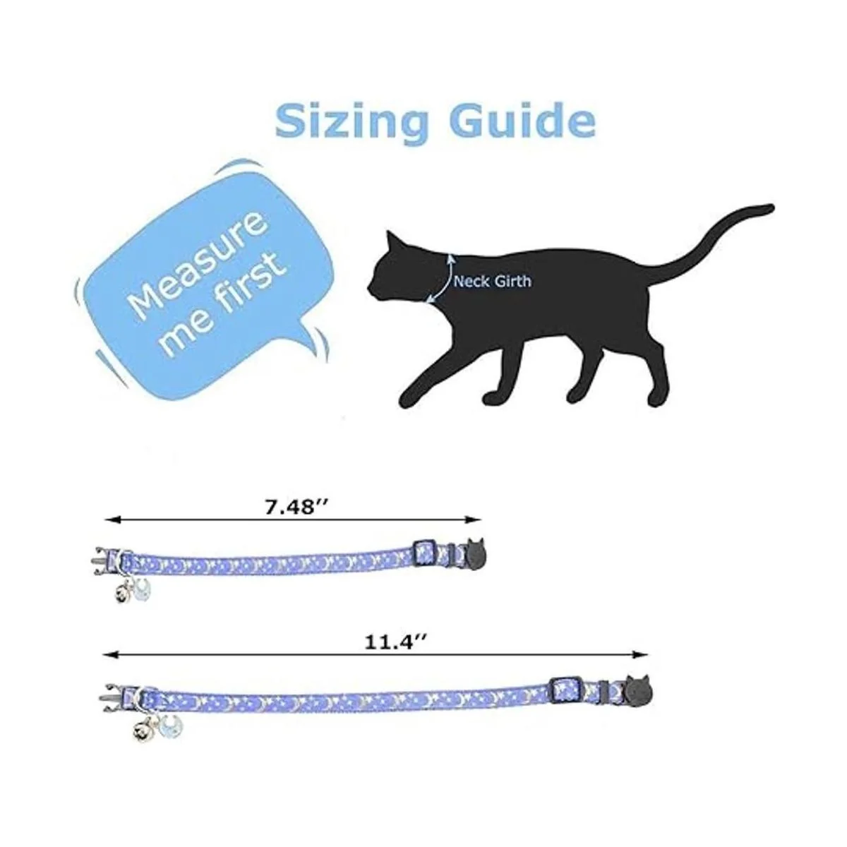 XPangle 2 PCS Collar de gato con campana lindo collar_6