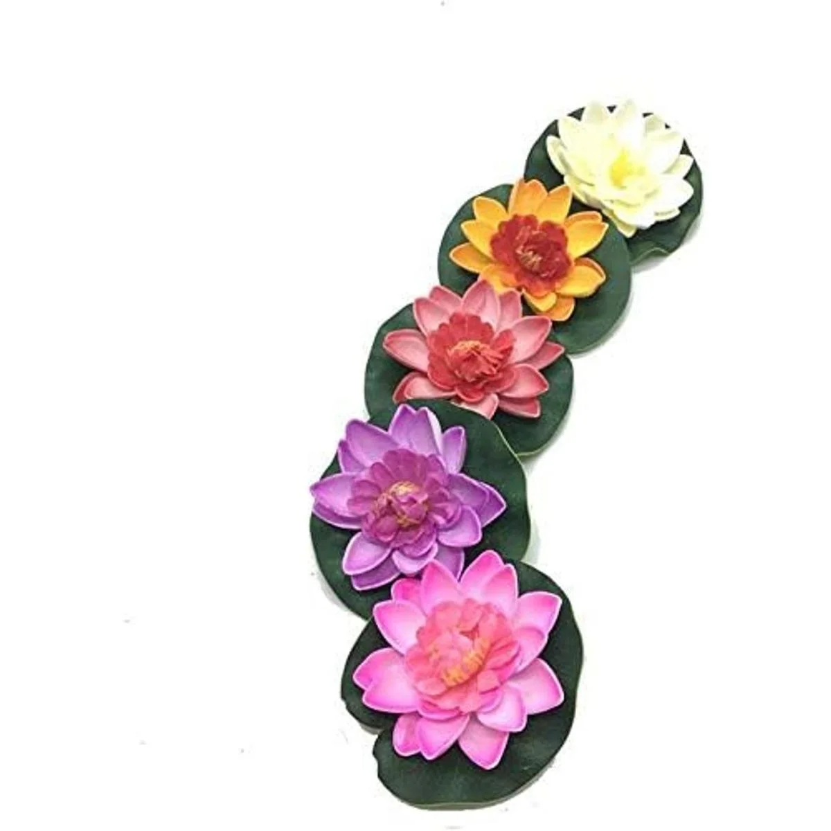 XIZHI 5 unidades de flores de loto artificiales flotantes_4