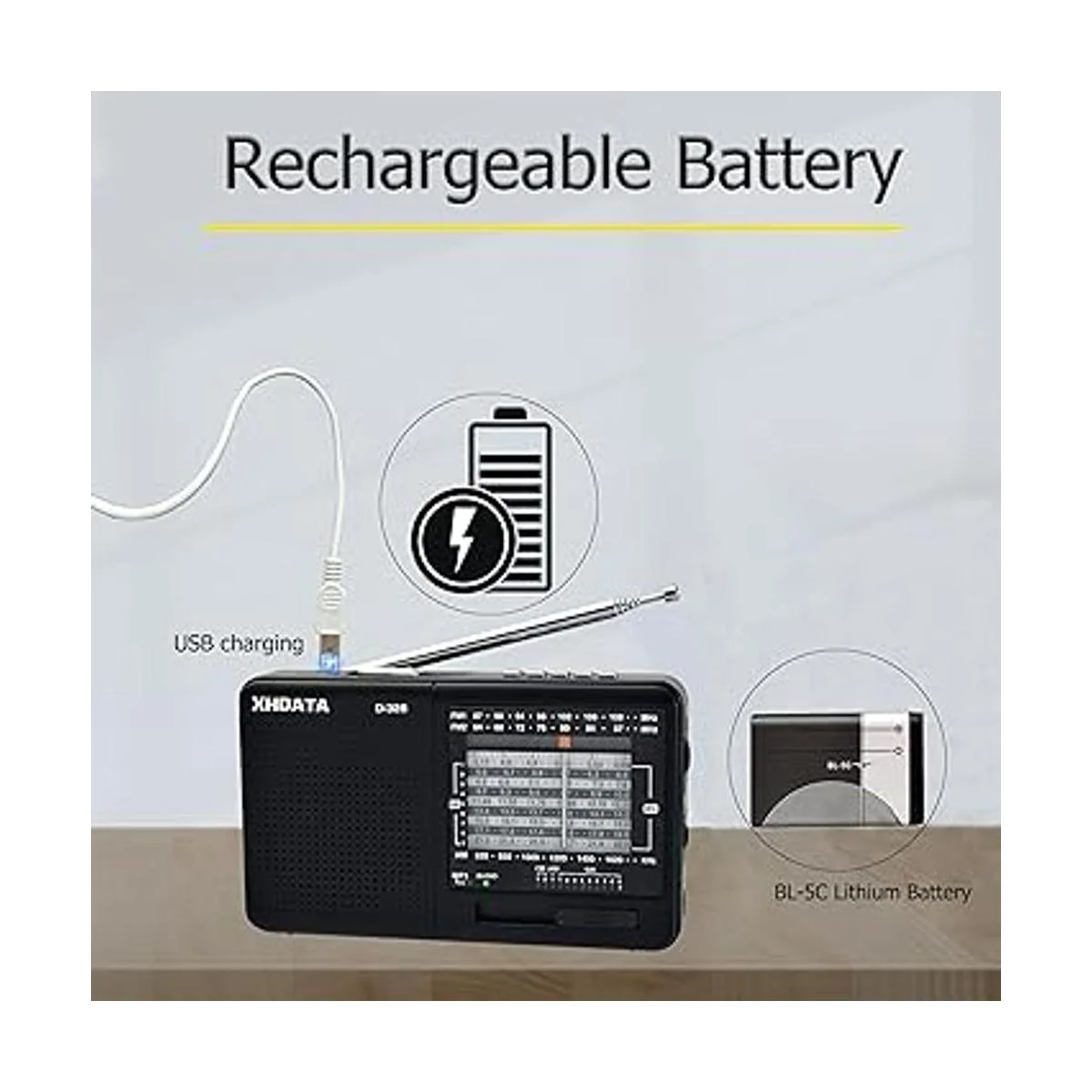 XHDATA D328 de onda corta AM FM DSP portátil de radio_5