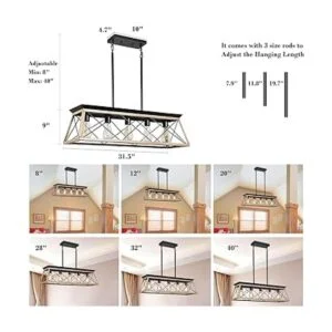 XIPUDA lámpara de cocina colgante 5 luces en línea_5