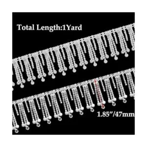 XINGYHENG Cadena de borla de cinta de cristal de 1 yarda_2