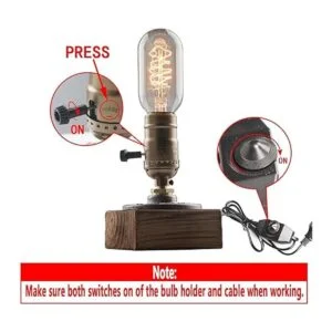 XIHOME Lámpara de escritorio industrial Steampunk vintage_5