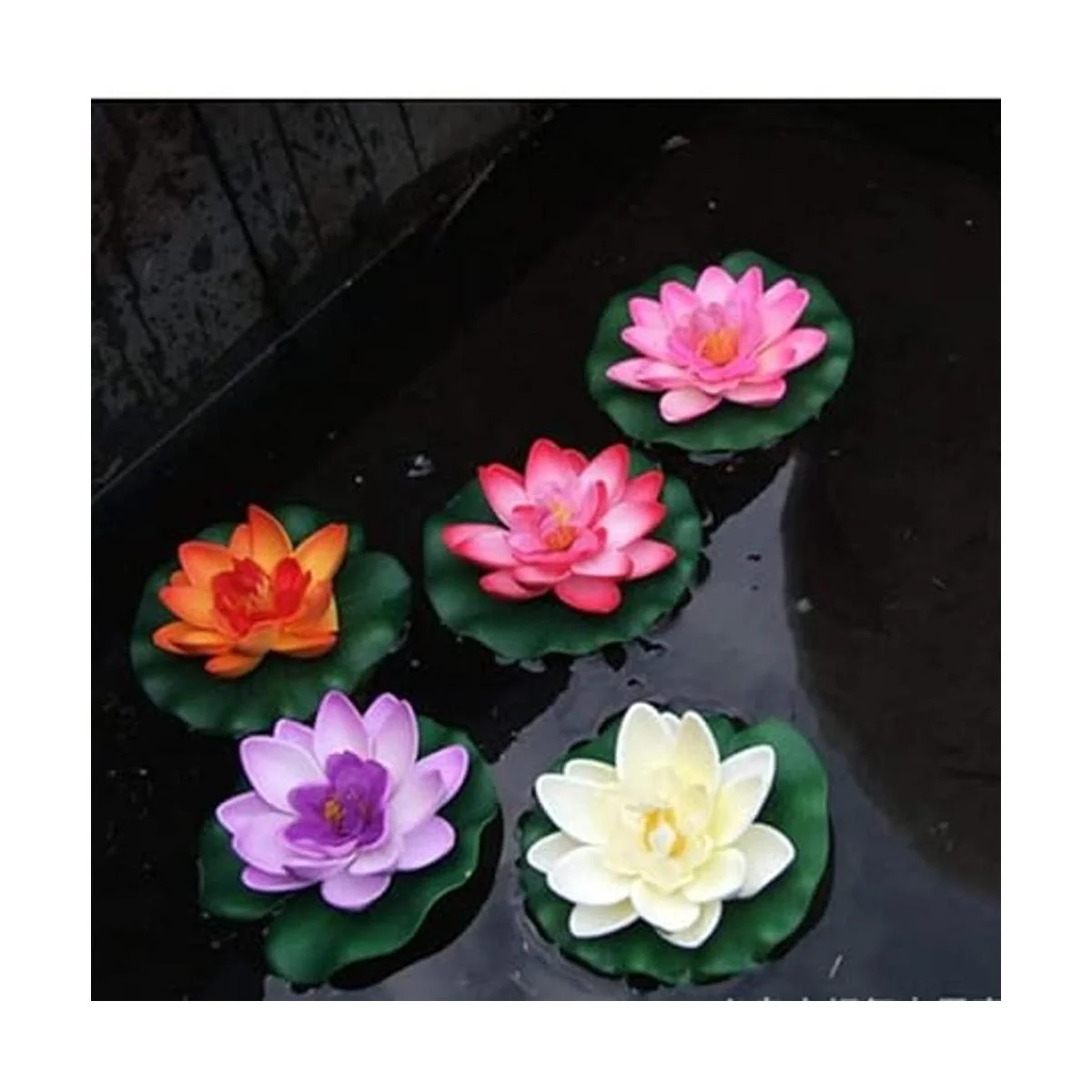 XIZHI 5 unidades de flores de loto artificiales flotantes_6
