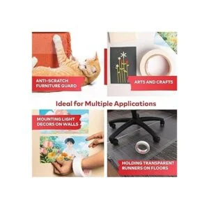 XFasten Cinta adhesiva transparente de doble cara_2