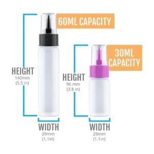 Writer Bottles 6 botellas aplicadoras fáciles de apretar