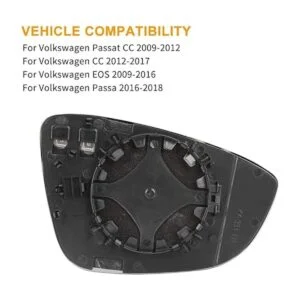 X AUTOHAUX Espejo de cristal climatizado con placa de