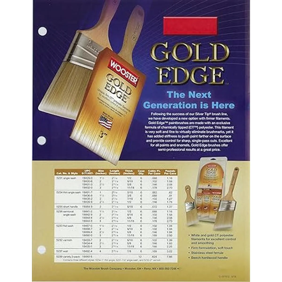 Wooster 52352 Series 5235 2 acceso directo de borde dorado_2