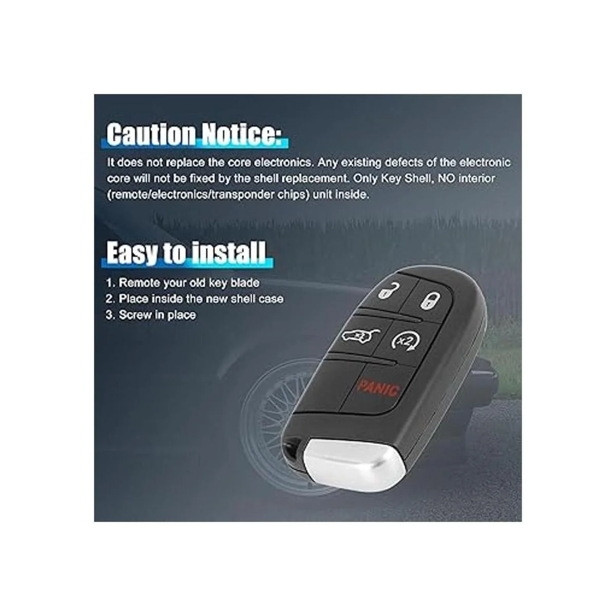 X AUTOHAUX Funda de repuesto para llavero de automóvil_3