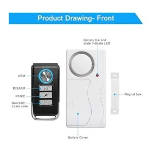 Wsdcam alarma de puerta con mando a distancia 2 unidades_4