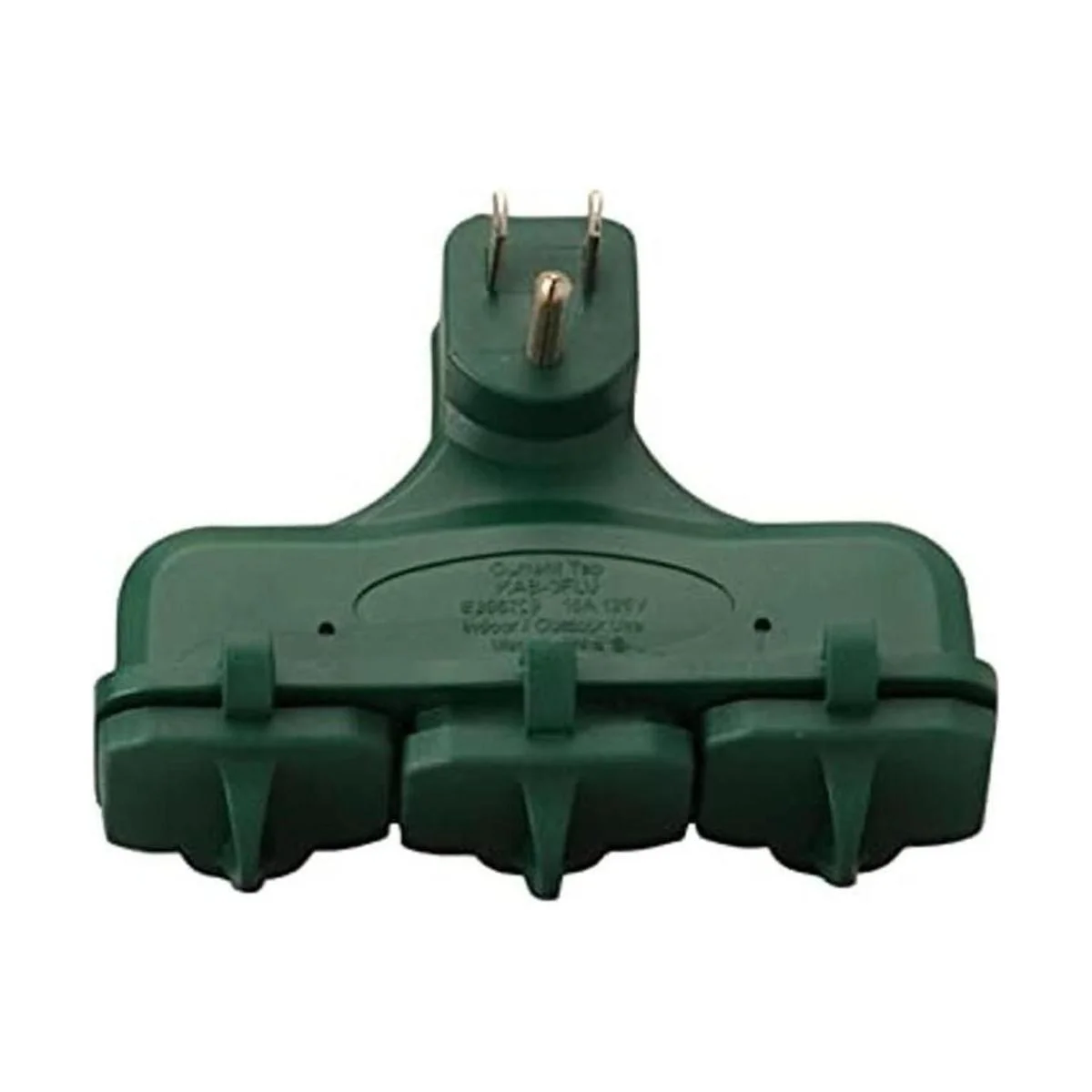 Woods 13270 Adaptador cubierto de 3 tomas color verde_1