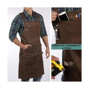 Woodworking Shop Delantal de trabajo de lona encerada de_3