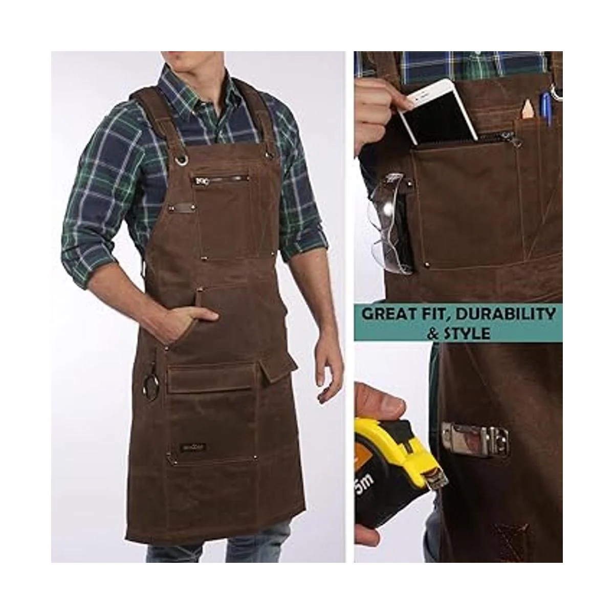 Woodworking Shop Delantal de trabajo de lona encerada de_3