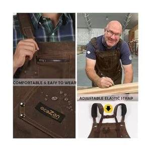 Woodworking Shop Delantal de trabajo de lona encerada de_6