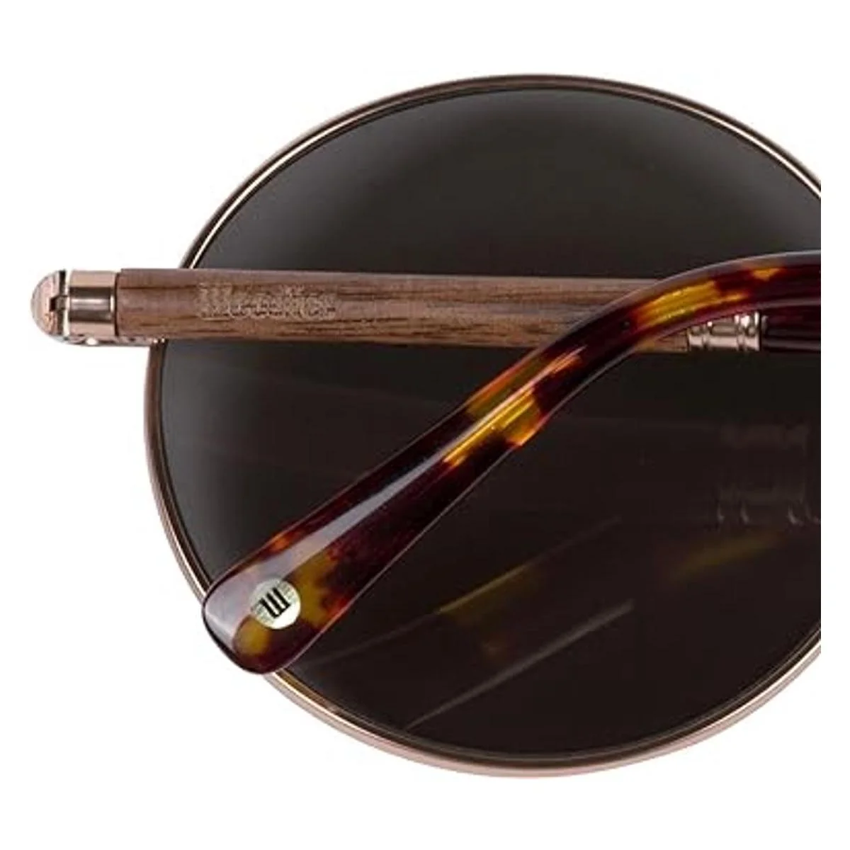 Woodies Gafas de sol de madera de nogal con lente negra