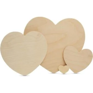 Woodpeckers Recortes de corazón de madera para_3