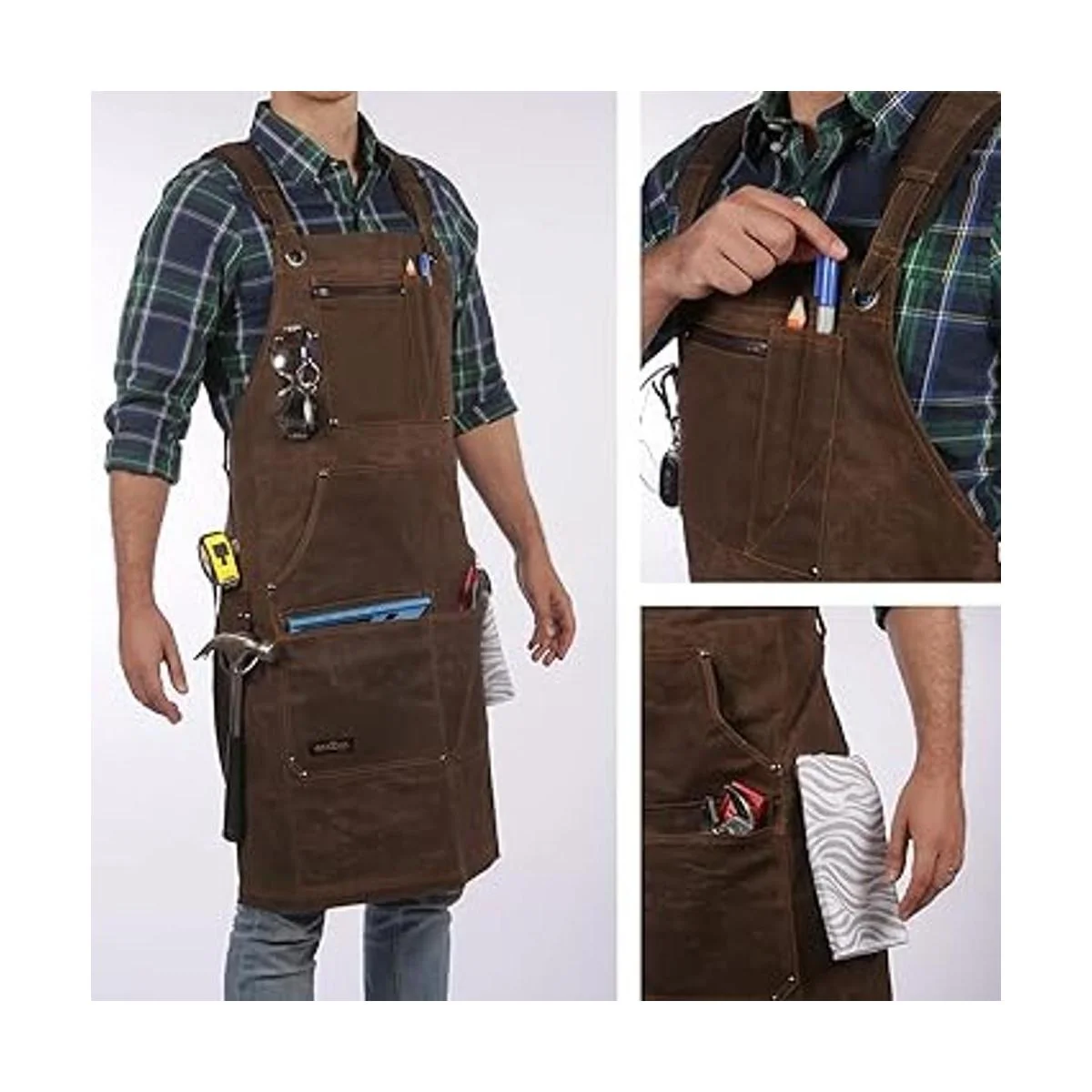 Woodworking Shop Delantal de trabajo de lona encerada de_4