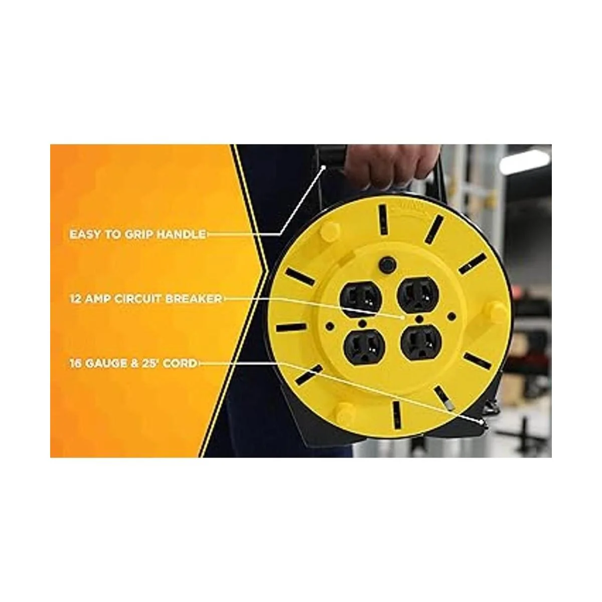 Woods4907 Reel de cordón de extensión con 4 salidas 163_3