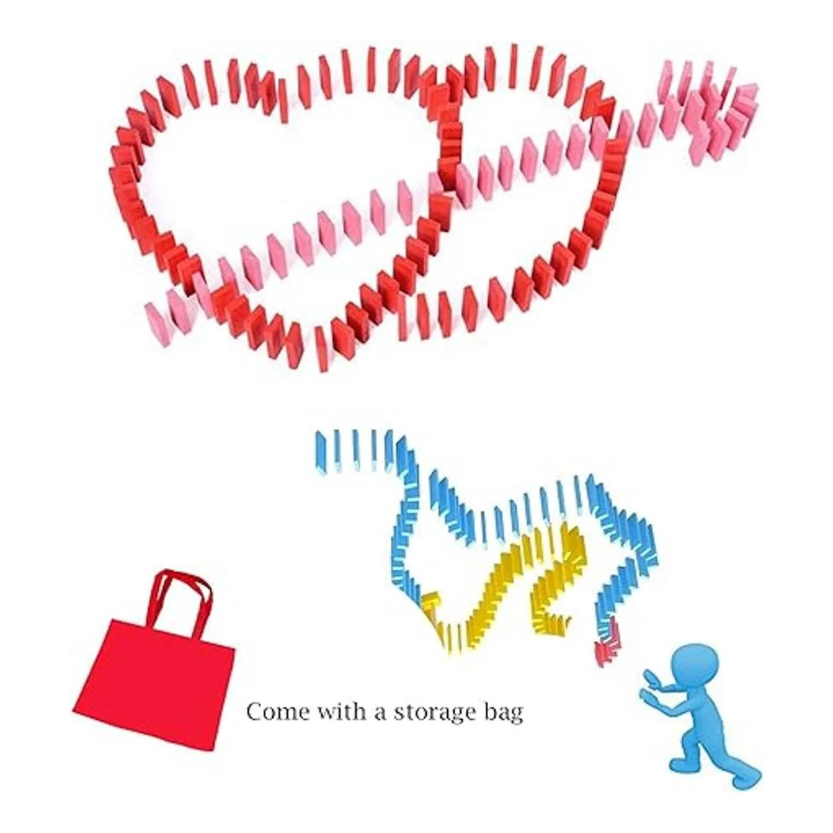 Wondertoys Juego de 600 piezas de dominó para niños_6