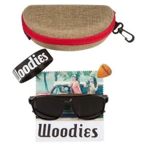 Woodies Gafas de sol estilo aviador de madera de nogal con_4