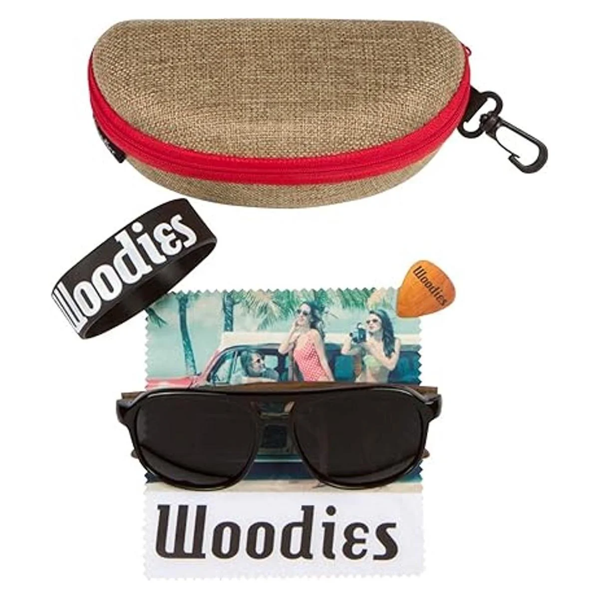 Woodies Gafas de sol estilo aviador de madera de nogal con_4