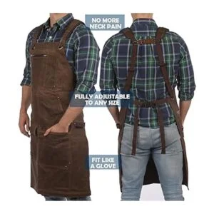 Woodworking Shop Delantal de trabajo de lona encerada de_5
