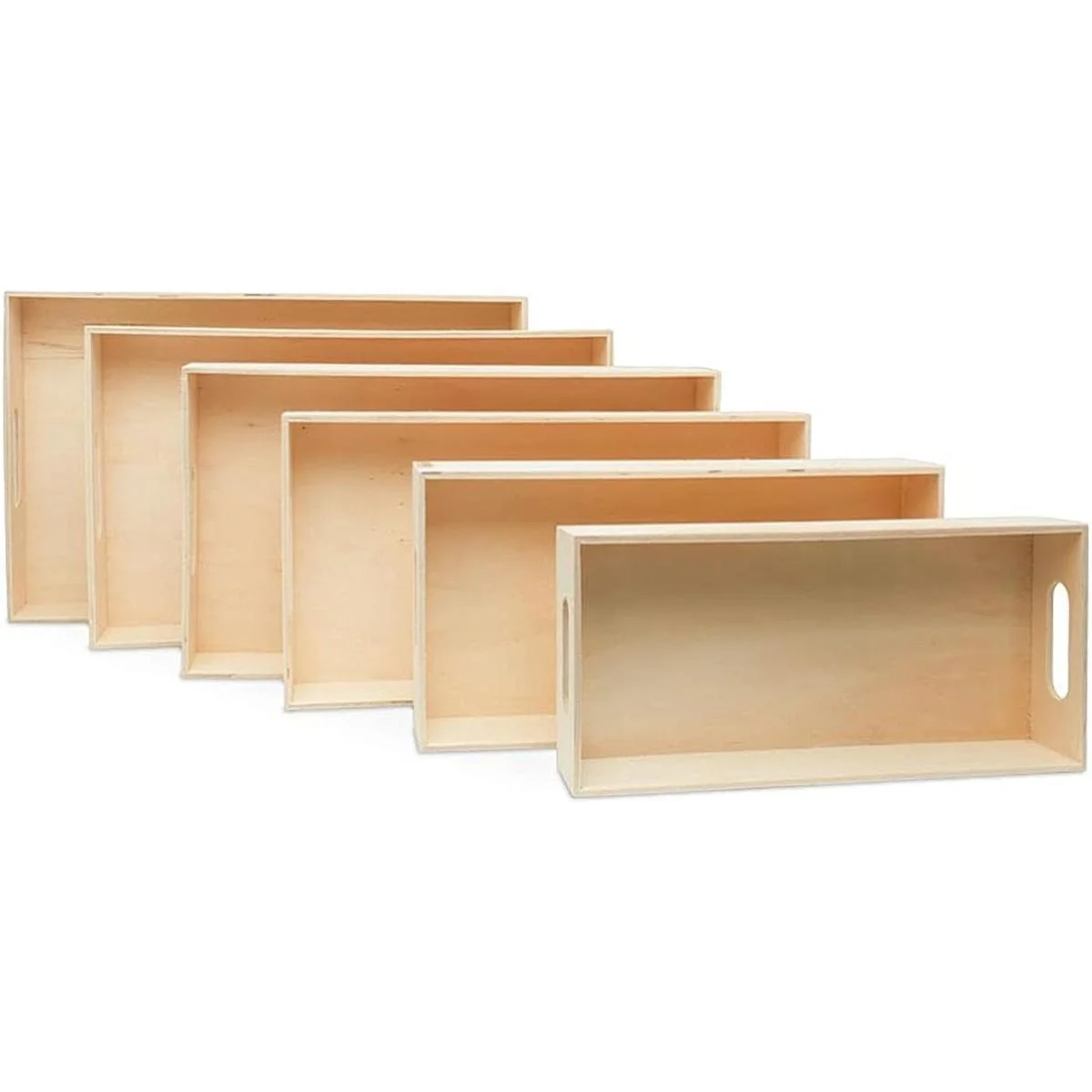 Woodpeckers Bandejas de madera sin terminar con asas