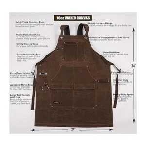 Woodworking Shop Delantal de trabajo de lona encerada de_2